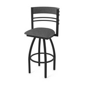 860 Hunter Swivel Stool with Black Wrinkle Finish and Graph Coal Seat and Back, AGS-86025BW018
