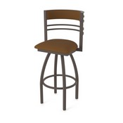 860 Hunter Swivel Stool with Bronze Finish and Canter Thatch Seat and Back, AGS-86025BZ001