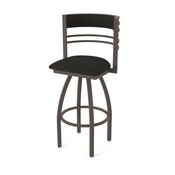 860 Hunter Swivel Stool with Bronze Finish and Canter Espresso Seat and Back, AGS-86025BZ003