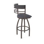 860 Hunter Swivel Stool with Bronze Finish and Canter Storm Seat and Back, AGS-86025BZ004