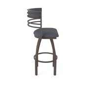 860 Hunter Swivel Stool with Bronze Finish and Canter Storm Seat and Back, AGS-86025BZ004
