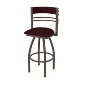 860 Hunter Swivel Stool with Bronze Finish and Canter Bordeaux Seat and Back, AGS-86025BZ005