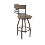 860 Hunter Swivel Stool with Bronze Finish and Canter Earth Seat and Back, AGS-86025BZ006