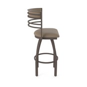 860 Hunter Swivel Stool with Bronze Finish and Canter Earth Seat and Back, AGS-86025BZ006