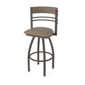 860 Hunter Swivel Stool with Bronze Finish and Canter Earth Seat and Back, AGS-86025BZ006