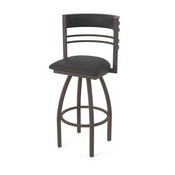 860 Hunter Swivel Stool with Bronze Finish and Canter Iron Seat and Back, AGS-86025BZ008