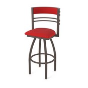 860 Hunter Swivel Stool with Bronze Finish and Canter Red Seat and Back, AGS-86025BZ011