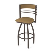 860 Hunter Swivel Stool with Bronze Finish and Canter Saddle Seat and Back, AGS-86025BZ012