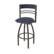 860 Hunter Swivel Stool with Bronze Finish and Graph Anchor Seat and Back, AGS-86025BZ014