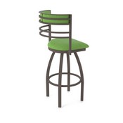 860 Hunter Swivel Stool with Bronze Finish and Graph Parrot Seat and Back, AGS-86025BZ015