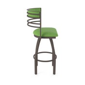 860 Hunter Swivel Stool with Bronze Finish and Graph Parrot Seat and Back, AGS-86025BZ015