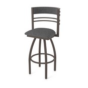 860 Hunter Swivel Stool with Bronze Finish and Graph Coal Seat and Back, AGS-86025BZ018
