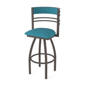 860 Hunter Swivel Stool with Bronze Finish and Graph Tidal Seat and Back, AGS-86025BZ022