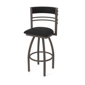 860 Hunter Swivel Stool with Bronze Finish and Black Vinyl Seat and Back, AGS-86025BZBlkVinyl