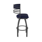 860 Hunter Swivel Stool with Pewter Finish and Canter Twilight Seat and Back, AGS-86025PW002