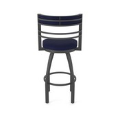 860 Hunter Swivel Stool with Pewter Finish and Canter Twilight Seat and Back, AGS-86025PW002