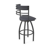 860 Hunter Swivel Stool with Pewter Finish and Canter Storm Seat and Back, AGS-86025PW004