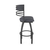 860 Hunter Swivel Stool with Pewter Finish and Canter Storm Seat and Back, AGS-86025PW004