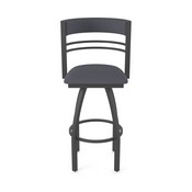 860 Hunter Swivel Stool with Pewter Finish and Canter Storm Seat and Back, AGS-86025PW004