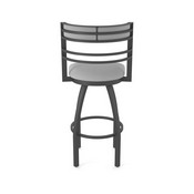 860 Hunter Swivel Stool with Pewter Finish and Canter Folkstone Grey Seat and Back, AGS-86025PW007