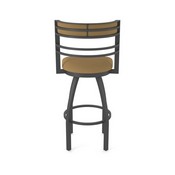 860 Hunter Swivel Stool with Pewter Finish and Canter Saddle Seat and Back, AGS-86025PW012