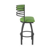 860 Hunter Swivel Stool with Pewter Finish and Graph Parrot Seat and Back, AGS-86025PW015