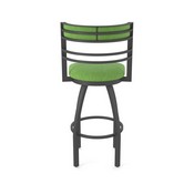 860 Hunter Swivel Stool with Pewter Finish and Graph Parrot Seat and Back, AGS-86025PW015