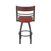 860 Hunter Swivel Stool with Pewter Finish and Graph Poppy Seat and Back, AGS-86025PW021