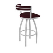 861 Artemis Swivel Stool with Anodized Nickel Finish and Canter Bordeaux Seat and Back, AGS-86125AN005
