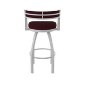 861 Artemis Swivel Stool with Anodized Nickel Finish and Canter Bordeaux Seat and Back, AGS-86125AN005