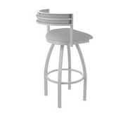 861 Artemis Swivel Stool with Anodized Nickel Finish and Canter Folkstone Grey Seat and Back, AGS-86125AN007