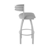 861 Artemis Swivel Stool with Anodized Nickel Finish and Canter Folkstone Grey Seat and Back, AGS-86125AN007