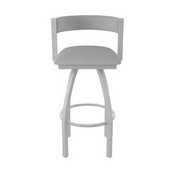 861 Artemis Swivel Stool with Anodized Nickel Finish and Canter Folkstone Grey Seat and Back, AGS-86125AN007