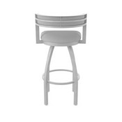 861 Artemis Swivel Stool with Anodized Nickel Finish and Canter Folkstone Grey Seat and Back, AGS-86125AN007