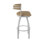 861 Artemis Swivel Stool with Anodized Nickel Finish and Canter Sand Seat and Back, AGS-86125AN013