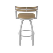 861 Artemis Swivel Stool with Anodized Nickel Finish and Canter Sand Seat and Back, AGS-86125AN013