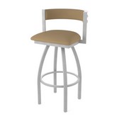 861 Artemis Swivel Stool with Anodized Nickel Finish and Canter Sand Seat and Back, AGS-86125AN013