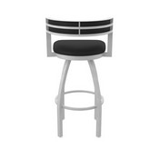 861 Artemis Swivel Stool with Anodized Nickel Finish and Black Vinyl Seat and Back, AGS-86125ANBlkVinyl