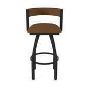 861 Artemis Swivel Stool with Black Wrinkle Finish and Canter Thatch Seat and Back, AGS-86125BW001