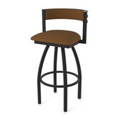 861 Artemis Swivel Stool with Black Wrinkle Finish and Canter Thatch Seat and Back, AGS-86125BW001