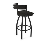 861 Artemis Swivel Stool with Black Wrinkle Finish and Canter Espresso Seat and Back, AGS-86125BW003