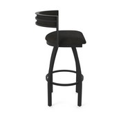 861 Artemis Swivel Stool with Black Wrinkle Finish and Canter Espresso Seat and Back, AGS-86125BW003
