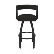 861 Artemis Swivel Stool with Black Wrinkle Finish and Canter Espresso Seat and Back, AGS-86125BW003