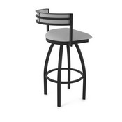 861 Artemis Swivel Stool with Black Wrinkle Finish and Canter Folkstone Grey Seat and Back, AGS-86125BW007