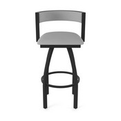 861 Artemis Swivel Stool with Black Wrinkle Finish and Canter Folkstone Grey Seat and Back, AGS-86125BW007