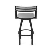 861 Artemis Swivel Stool with Black Wrinkle Finish and Canter Folkstone Grey Seat and Back, AGS-86125BW007