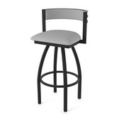 861 Artemis Swivel Stool with Black Wrinkle Finish and Canter Folkstone Grey Seat and Back, AGS-86125BW007