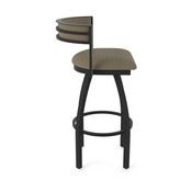 861 Artemis Swivel Stool with Black Wrinkle Finish and Graph Cork Seat and Back, AGS-86125BW017
