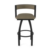 861 Artemis Swivel Stool with Black Wrinkle Finish and Graph Cork Seat and Back, AGS-86125BW017
