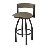 861 Artemis Swivel Stool with Black Wrinkle Finish and Graph Cork Seat and Back, AGS-86125BW017